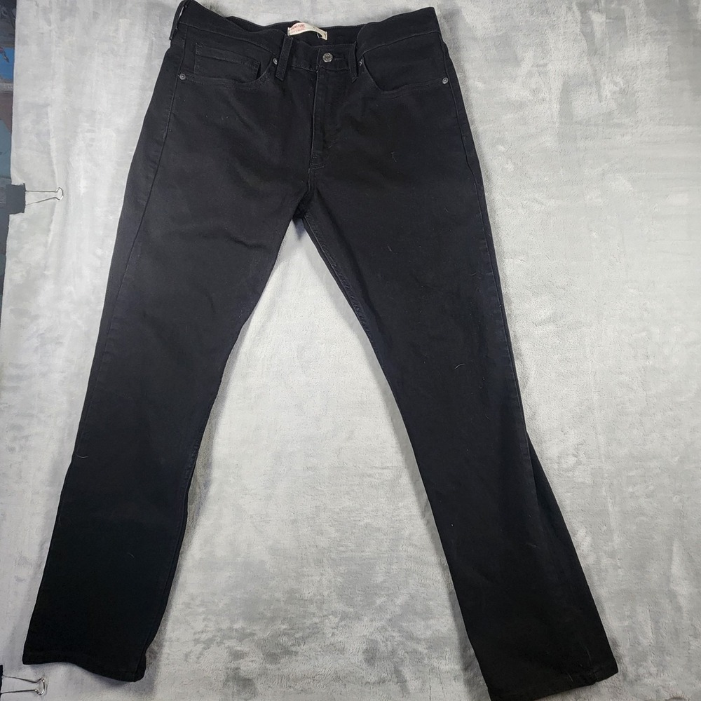 signature levis strauss mens‎ black jeans size 34X30 slim fit